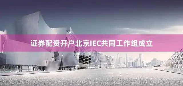 证券配资开户北京IEC共同工作组成立