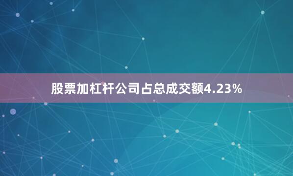 股票加杠杆公司占总成交额4.23%